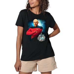 Women's Star Trek Picard 30 Loose T-Shirt Black - 1 of 4