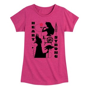 Girls' - Disney Princess - Heart Strong Aurora and Maleficent Fitted Short Sleeve Graphic T-Shirt - 1 of 4