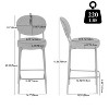 Lyngins Round Bar Stools Set of 2 with Curved Backrest,Anti-slip Kitchen Chairs with Metal Legs,Velvet Counter Stools for Kitchen Island - 3 of 4
