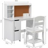 Kids Desk, Study Desk and Chair Set for Boys and Girl, Wooden Kids Writing Table with Bookshelf, Bulletin Board, and Cabinets for Ages 3-8 - 2 of 4