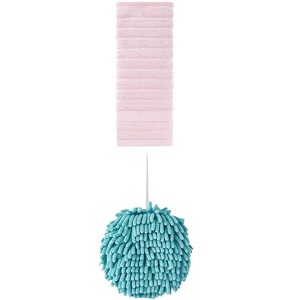 REGALWOVEN Absorbent Quick Drying Solid Decorative Hand Towels for Bathroom 14" x 30"/6" x 6" 2 Pcs - 1 of 4