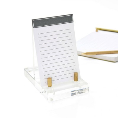 Clear Acrylic Desktop Easel with Gold-Toned Hardware
