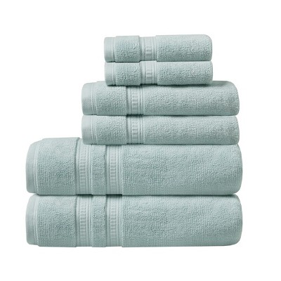 Vynxaria Seafoam Feather Touch Antimicrobial Cotton Towel 6 Piece Set