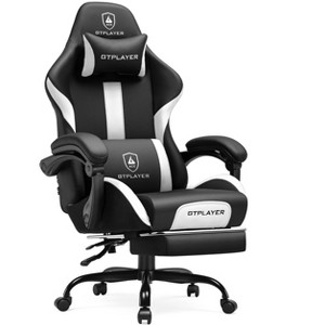 GTPLAYER Swivel Dorm Gaming Chair, Ergonomic Computer Chair with Footrest, Lumbar Support, PU Leather - 1 of 4