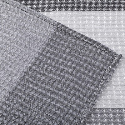 Gray and White Ombre Waffle Weave Fabric Shower Curtain