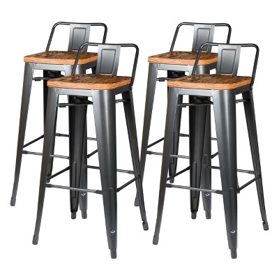New Pacific Direct Metropolis Low Back Bar Stool,Set of 4