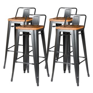 New Pacific Direct Metropolis Low Back Bar Stool,Set of 4 - 1 of 3