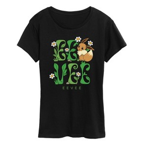 Women's - Pokémon - Eevee Floral Short Sleeve Graphic T-Shirt - 1 of 4