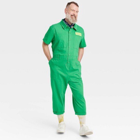 Pride Adult Short Sleeve Boilersuit - Green - image 1 of 4