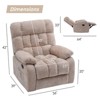 Lirago Reclining Armchair with Footrest and Side Pocket-White Chenille Recliner for Living Room - 4 of 4