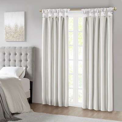 MAYEERTY 50x95" Blackout Twist Tab Total Blackout Window Curtain Panel White