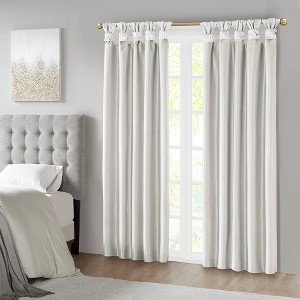 MAYEERTY 50x95" Blackout Twist Tab Total Blackout Window Curtain Panel White - 1 of 4