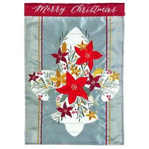 Holiday Fleur De Lis Holiday Red 13 X 19 Polyester Outdoor Hanging Garden Flag - 1 of 2
