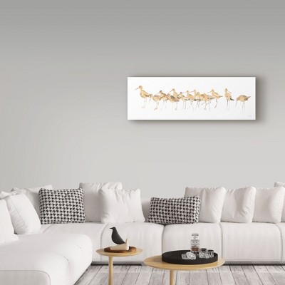 Avery Tillmon Watercolor Sandpipers Panel Canvas Art 16'' x 47''