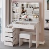 Okak Makeup Vanity with Sliding Mirror, Multi Layer High Capacity Storage, 4 Drawers & Stool, Dressing Table for Bedroom - 4 of 4