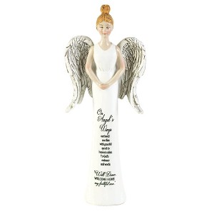 Dicksons On Angel's Wings Engraved White 8 inch Resin Table Top Figurine - 1 of 2