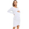 LXT- Womens Maternity  Irregular Ruched Bodycon Mini Dress - 3 of 4
