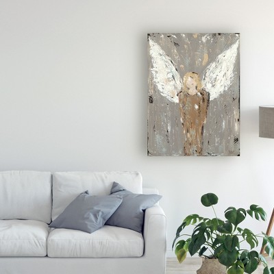 Jade Reynolds Angel Guardian Gray and Brown Canvas Art 24'' x 18''