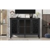 47.2" MDF Retro TV Stand with Glass Doors and 3 Cabinets, Sideboard Cabinet with Adjustable Shelves and Anti-tip Device for Living Room - 4 of 4