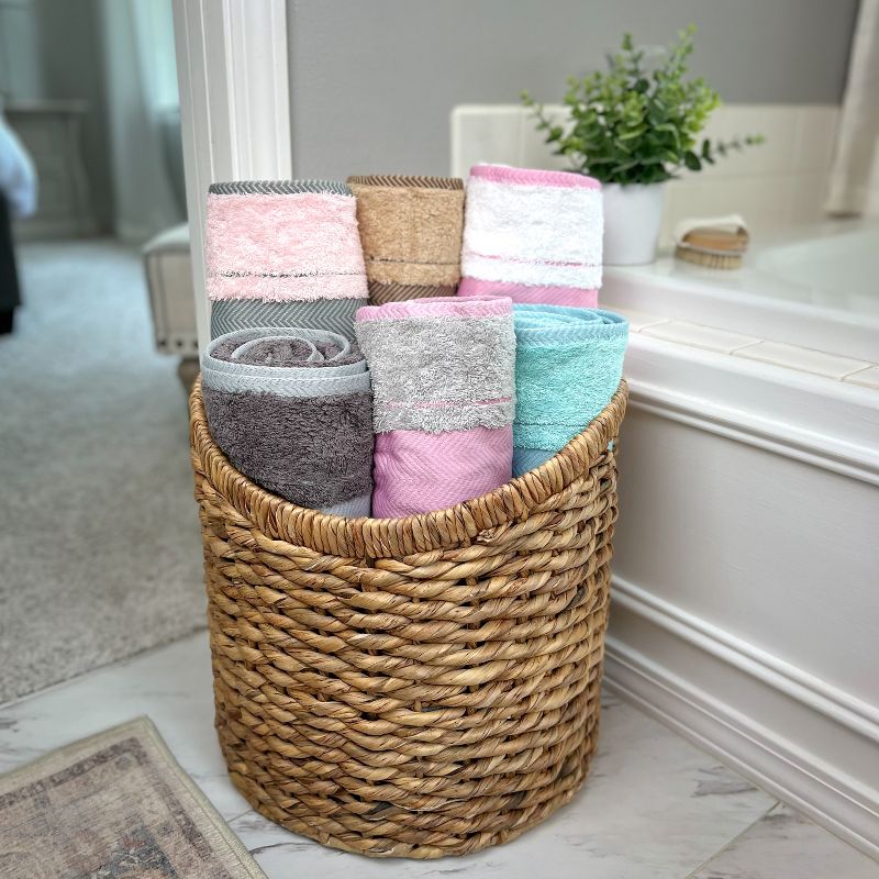 Kafthan Textile Multicolor Fishbone Cotton Face/Hand/Hair Bath Towels (Set of 6), 4 of 9