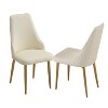 Dining Chair with PU Leather White strong metal legs (Set of 2) - 2 of 4
