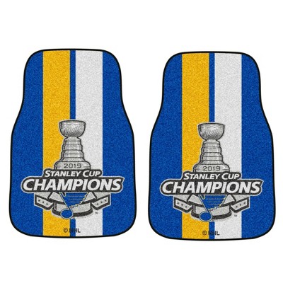 NHL St. Louis Blues Stanley Cup Champions Carpet Car Mat Set - 2pc