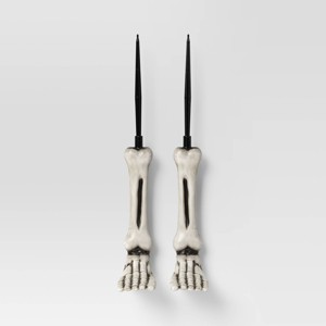 2pk Skeleton Feet Halloween Decorative Yard Stakes - Hyde and EEK! Boutique™: Lawn Decorations, Off-White - 1 of 4