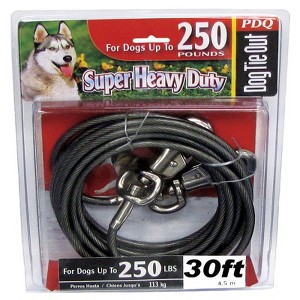 PDQ Silver Tie-Out Vinyl Coated Cable Dog Tie Out X-Large - 1 of 1