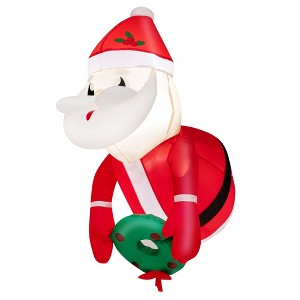 Gymax 3.3FT Hanging Inflatable Santa Claus Peeking Through Window Christmas Decoration - 1 of 1