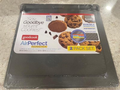Good Cook AirPerfect 2-Pack Nonstick Insulated Cookie Sheet, Large 16 inch x 14 inch Set of 2, Gray, Size: Large 2 Pack