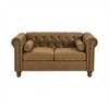 Large Velvet Tufted 2-Seater Sofa with Button Backrest and Classic Chesterfield Style - 3 of 4