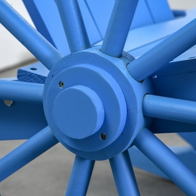 Blue Fir Wood Adirondack Rocking Chair with Slatted Design