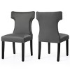 Subrtex Upholstered Dining Chairs Set of 2, PU Leather Dining Chair with Nail heads Trim - image 2 of 4