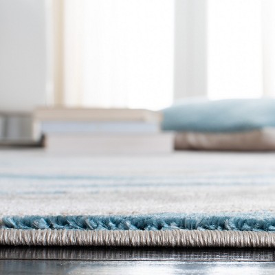 Meadow 6'7" Square Beige and Blue Abstract Area Rug
