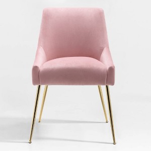 WestinTrends Upholstered Performance Velvet Accent Chair With Metal Leg - 1 of 4