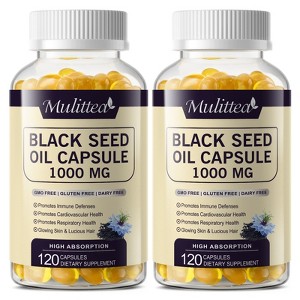 Black Seed Oil 1000mg – Cold-Pressed Black Cumin (Nigella Sativa) Capsules – 3% Thymoquinone – Omega 3 6 9 - 1 of 4