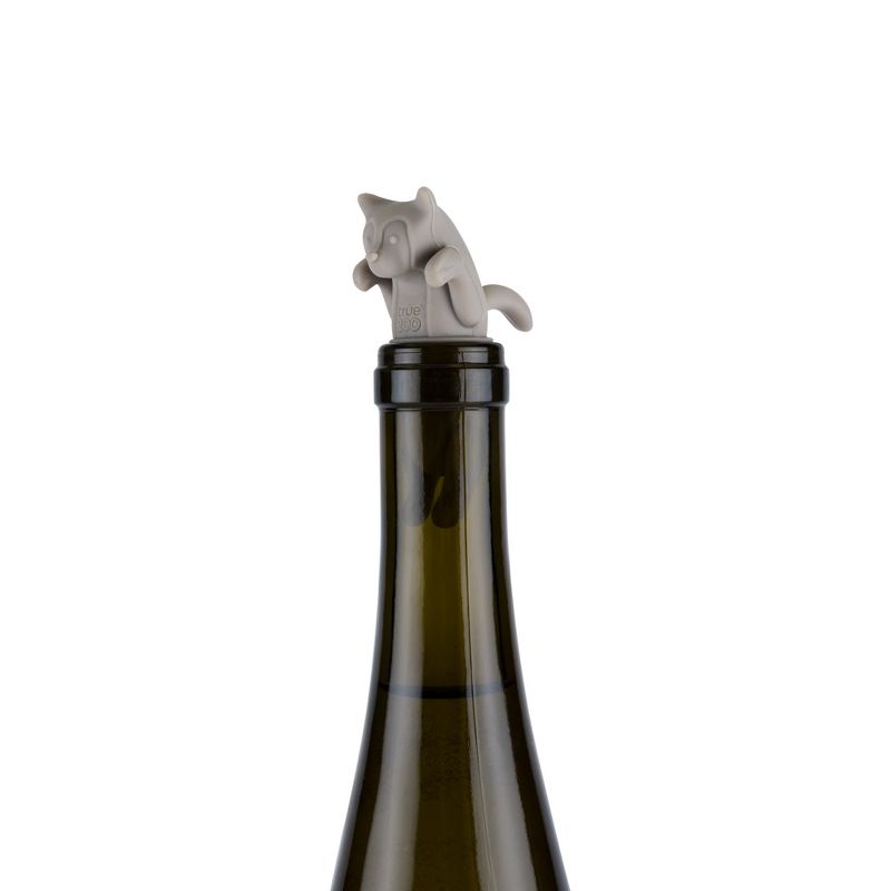 True Zoo Cat Bottle Stopper, Cat Animal Cork, Novelty Wine Stopper, Silicone, Set of 1, Grey, 4 of 8