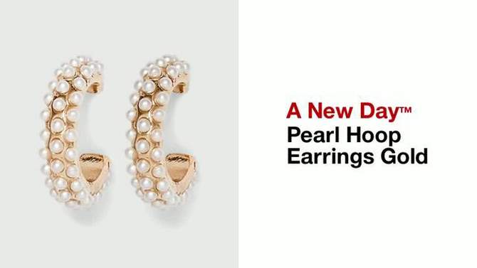 Pearl Hoop Earrings - A New Day&#8482; Gold, 2 of 8, play video