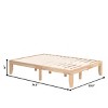 Infans Full Size 14" Wooden Bed Frame Mattress Platform Wood Slats Support Natural - 2 of 4