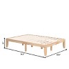 Infans Full Size 14" Wooden Bed Frame Mattress Platform Wood Slats Support Natural - image 2 of 4