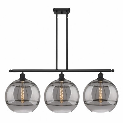 Rochester - 3 Light Stem Hung Island In Industrial Style-13.88 Inches Tall and 38.5 Inches Wide