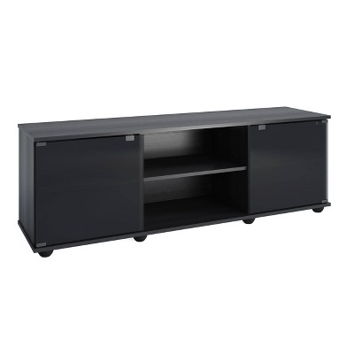 Ravenwood Black 63" TV Stand with Glass Doors