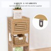 Evideco French Home Goods Compact Bathroom Storage Cabinet with Open Shelves and Vented Door, Natural - Trinidad Collection - 4 of 4