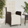 vidaXL Reclining Garden Chair Set of 2 Brown PE Rattan Standard - 3 of 4