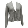 Coolmee Women Long Sleeve Peplum Cardigan Sweater Shawl Lapel Tie Front Sweater Outwear Coat - 2 of 3