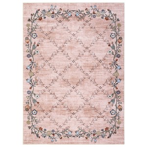 Washable Modern Floral Print Area Rugs for Living Room Bedroom, Indoor Farmhouse Home Decor Carpet for Dining Room Office - 1 of 4