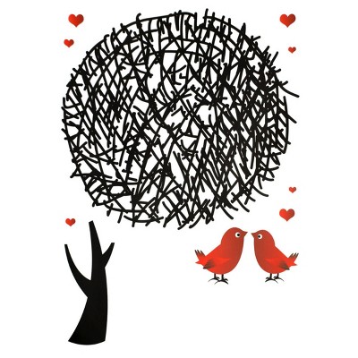 Slickblue Birds In Love Vinyl Wall Decal 19.7"x27.6" - Easy to Apply Decorative Stickers for Home Walls