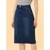 INSPIRE CHIC Women's Casual High Waist Back Slit Short Denim Skirts - 2 of 4
