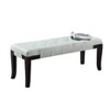 Roundhill Furniture Linon Leather Tufted Bench, White - 3 of 3