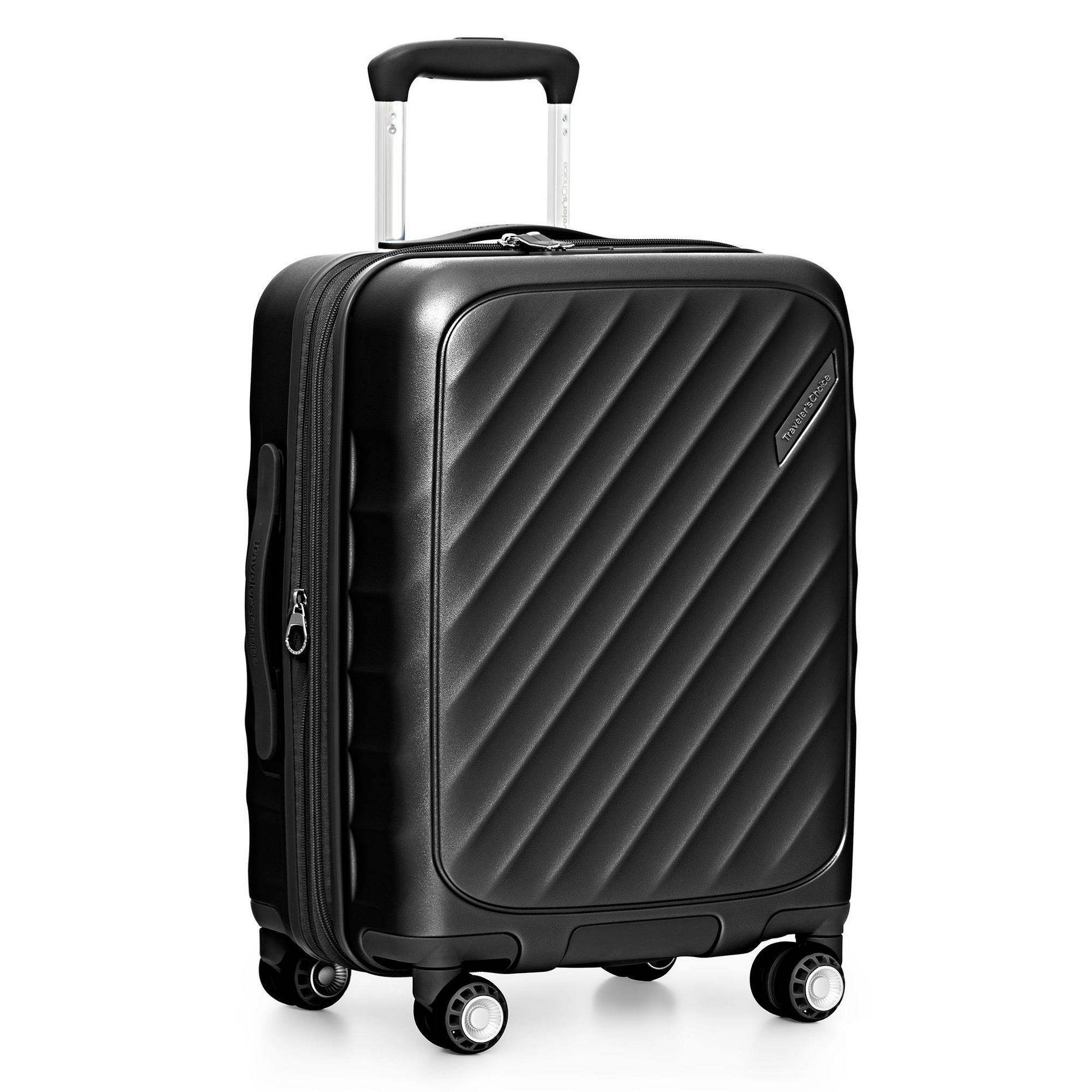 Traveler's Choice Elm 21" Hardside Expandable Spinner Carry On Suitcase - Matte Black